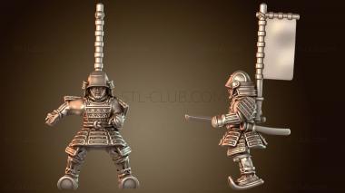 3D модель Самурайский боевой конный гвардеец с мечом (STL)