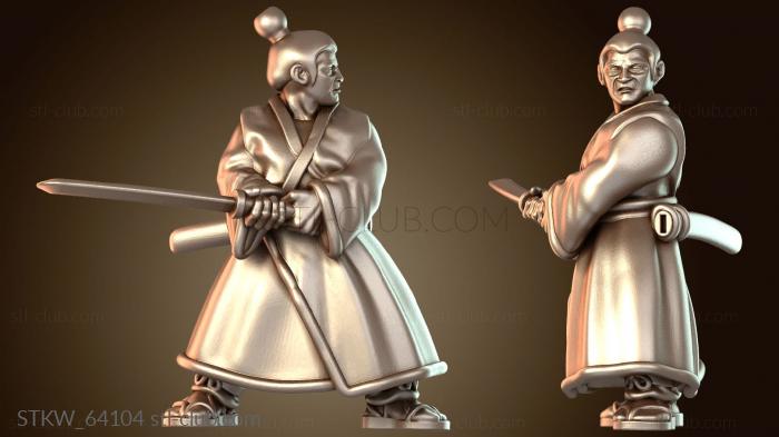 Самурайский боевой ронин-ветеран