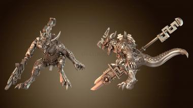 3D модель Ветеран-саурианец на тираннозавровом всаднике (STL)