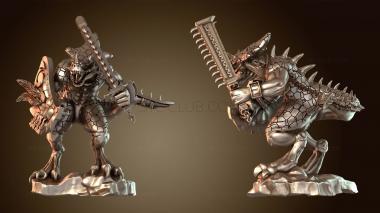 3D модель Яростный ящер с мечом (STL)