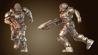 3D модель Научно-фантастический солдат, бегущий на двух (STL)