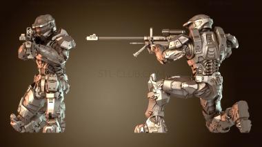 3D модель Научно-фантастический солдат Снайпер Один (STL)