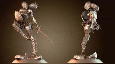 3D модель Свирепая девушка-воин (STL)