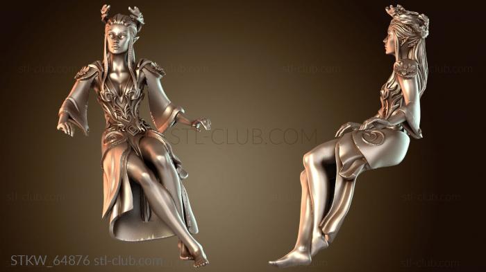 Сидящая эльфийка