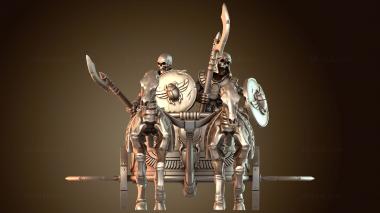3D модель Колесницы скелетов, воины на колесницах (STL)