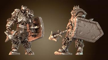 3D модель Скелет-боец Демон Булава Щит Храбрец (STL)