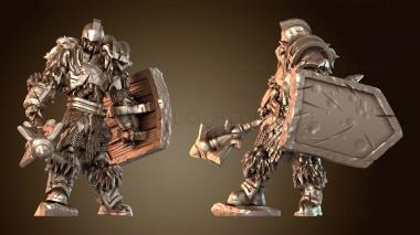 3D модель Шлем скелета-бойца, булава, щит (STL)