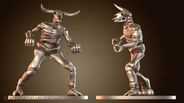 Military Скелет Минотавра стоит с закрытым ртом