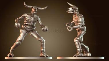 3D модель Скелет Минотавра стоит с закрытым ртом (STL)