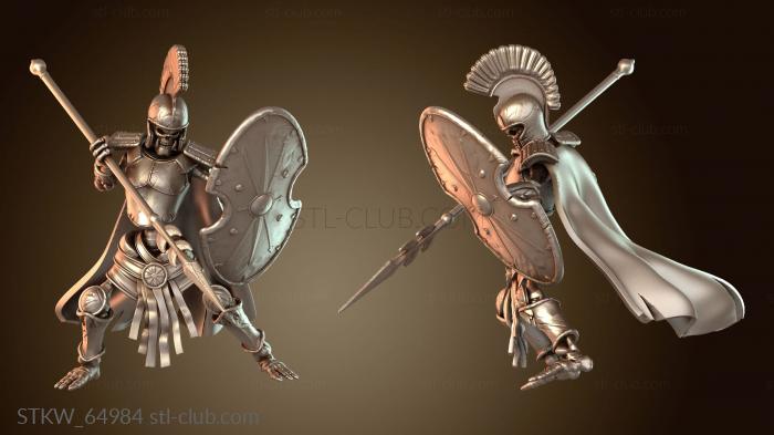 Military Скелет Орк Воин Копье Щит