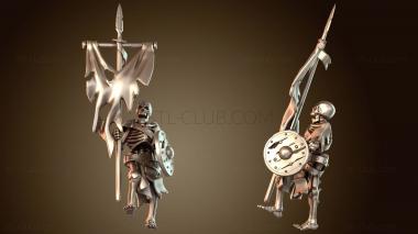 3D модель СКЕЛЕТ-ВОИН-ЗНАМЯСНИК (STL)