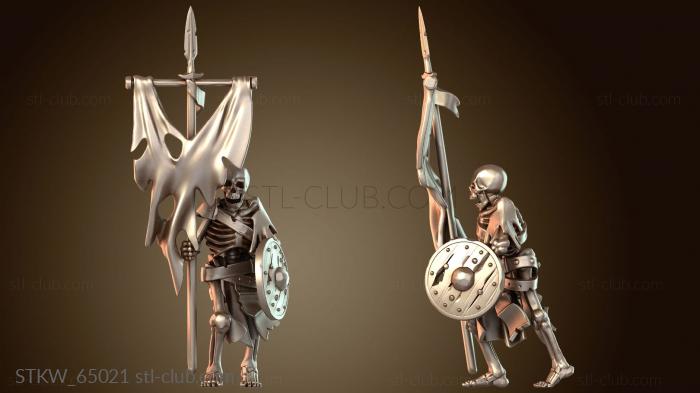 Military СКЕЛЕТ-ВОИН-МЕЧНИК-ЗНАМЯСНИК