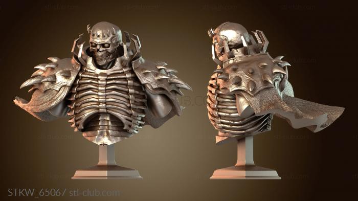 Military Постамент с бюстом рыцаря-черепом