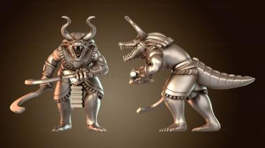 3D модель Собек Бог Крокодил с Мечами (STL)