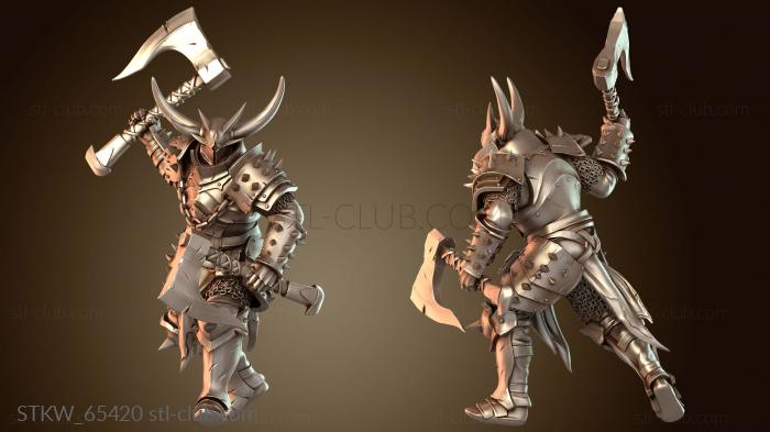 Military Атака двумя топорами солдата