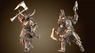 3D модель Атака двумя топорами солдата (STL)