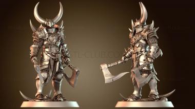 3D модель Солдат с двумя топорами (STL)