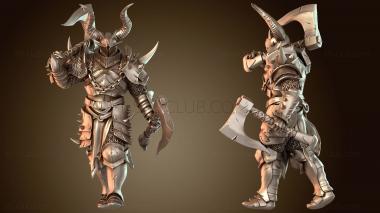 3D модель Прогулка с двумя топорами солдата (STL)