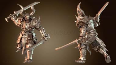 3D модель Солдат Ветеран Атаки Двумя Мечами (STL)