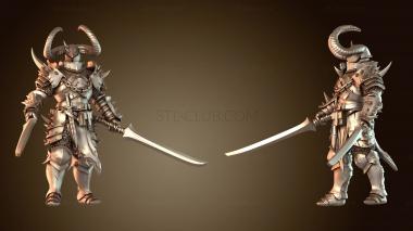 3D модель Солдат Парный Меч Вождь Умелый (STL)