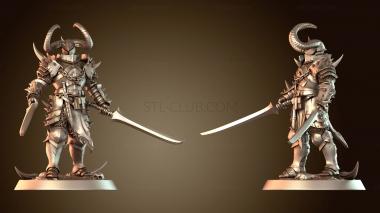 3D модель Солдат с двумя мечами Главный Командующий (STL)