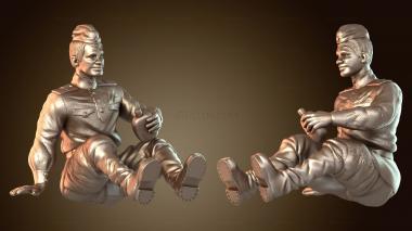 3D модель Солдаты Германии и Советского Союза на ночном привале (STL)