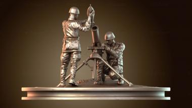 3D модель Солдаты Германии и Советского Союза Минометчики (STL)