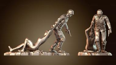 3D модель Солдаты Германии и Советского Союза Женщина-солдат (STL)