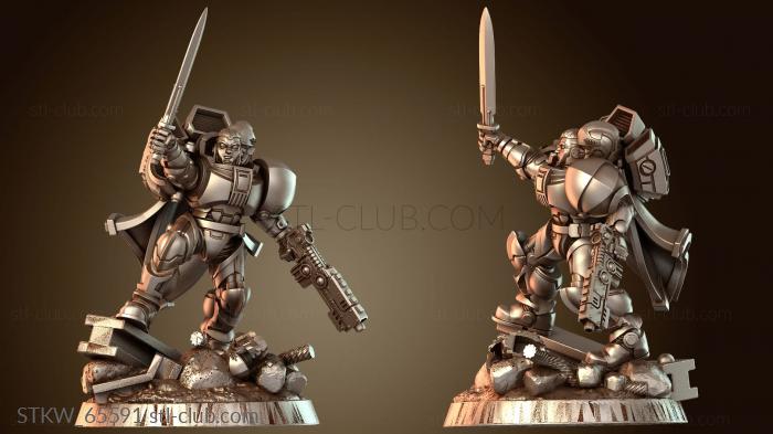 Боевой костюм космического коммуниста с линейной винтовкой