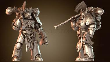 3D модель Космический воин с цепным топором Брутал (STL)