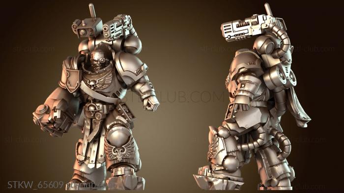 Космический воин с силовым кулаком сзади