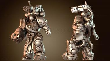 3D модель Космический воин с силовым кулаком сзади (STL)