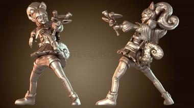 3D модель Девушка-белка, стреляющая орехами (STL)