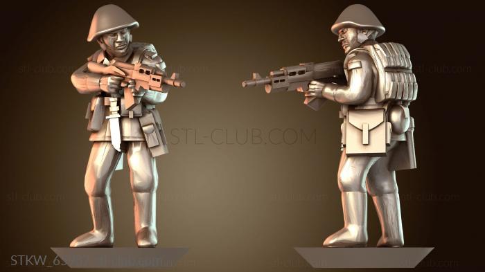 Military Наклонившийся готовый боец