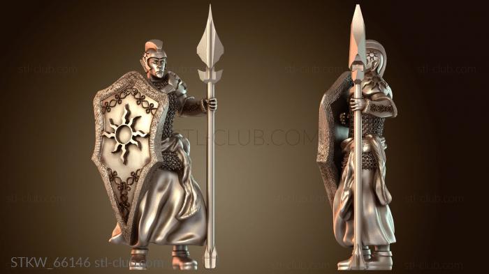 Солнечный эльф-копейщик в доспехах