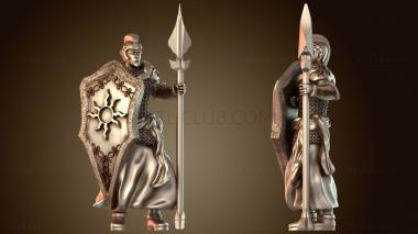 3D модель Солнечный эльф-копейщик в доспехах (STL)