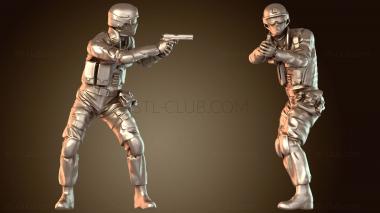 3D модель Боец спецназа с пистолетом (STL)