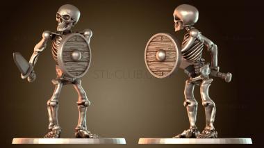 3D модель Меч и Щит Скелет Воин (STL)