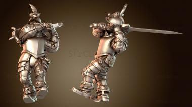 3D модель Мечник-мужчина-гвардеец (STL)