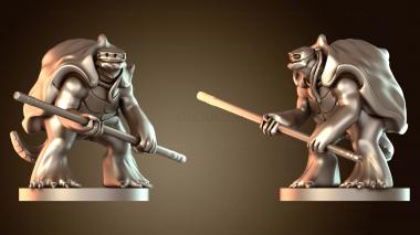 3D модель Ниндзя-подросток-мутант Тортл с посохом (STL)