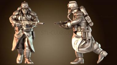 3D модель Бегущий Человек с Лопатой решил (STL)