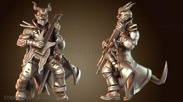 Тифлинг-бард лысый