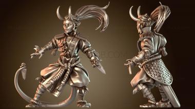 3D модель Тифлинг-женщина-монах А (STL)