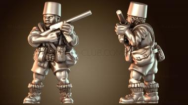 3D модель В ад, во время Второй мировой войны в Африке, сенегальский солдат с пистолетом-пулеметом. (STL)