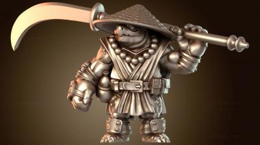 3D модель Черепаший боец с копьем (STL)