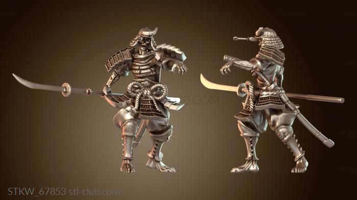 Military Ходьба немертвого самурая-копейщика