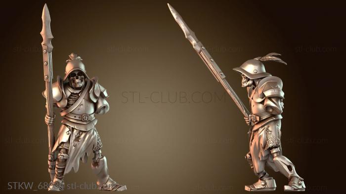 Military Вампиры Скелет Копейщик Бронированный