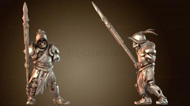 3D модель Вампиры Скелет Копейщик Бронированный (STL)