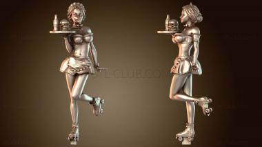 3D модель Официантка на роликовых коньках (STL)