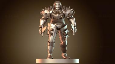 3D модель Закаленный варвар с двумя мечами в шипастых доспехах (STL)